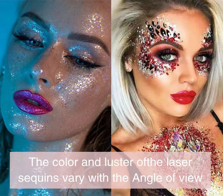 Eye Glitter Nail Hair Body Face Gel Art Waterproof High Gloss Glitter Body Multifunctional Makeup Decoration Party Festival