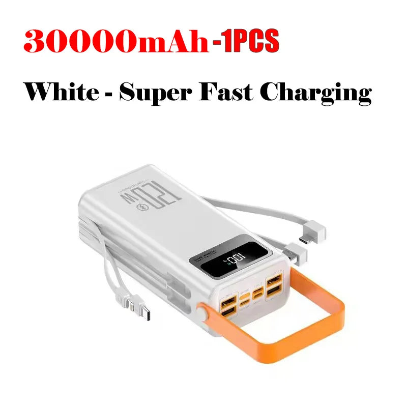 120W 30000-100000mAh Fast Charging Power Bank Large Capacity Outdoor Mobile Power Supply External Spare Battery For Camping
