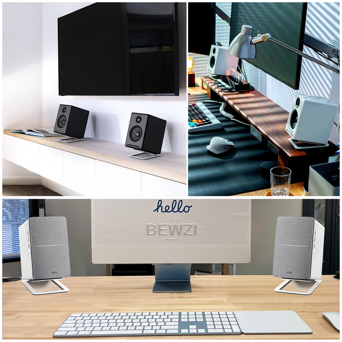 Speaker Support Base Is Made of Carbon Steel For Tabletop Speaker Bottom Stand with Shock Absorption and Enhanced Sound Quality