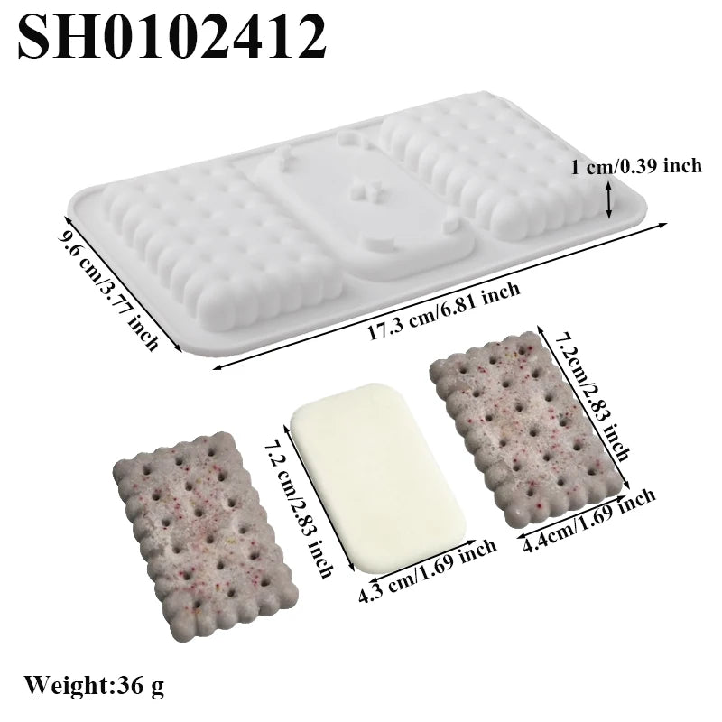 Moldes de silicone para bolachas, chocolates ou bolos em forma de coração, quadrado ou retangular, utensílios de cozinha para pastelaria e sobremesas