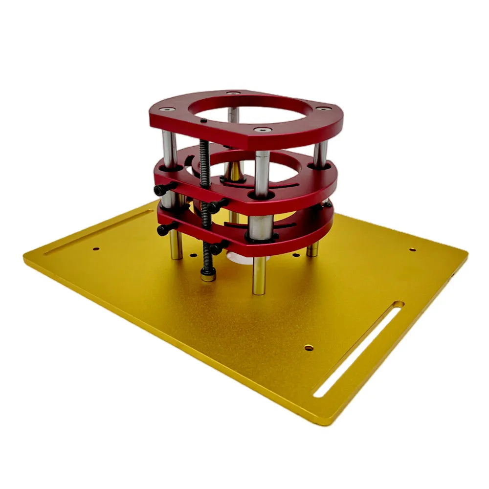 Precision Aluminum Router Lift Kit Hand Crank Router Plate Lifting System Woodworking Router Table Trimmer Engraving Machine