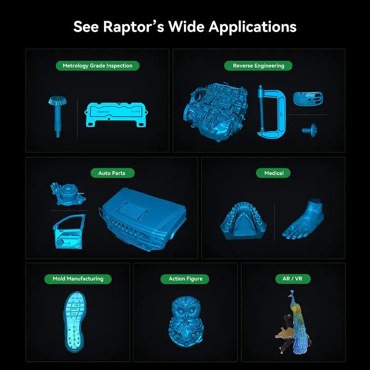Creality CR-Scan Raptor Portable Handheld 3D Scanner Blue Light NIR 60fps Anti-shaking Full-Color Scanning 0.02mm High-Accuracy