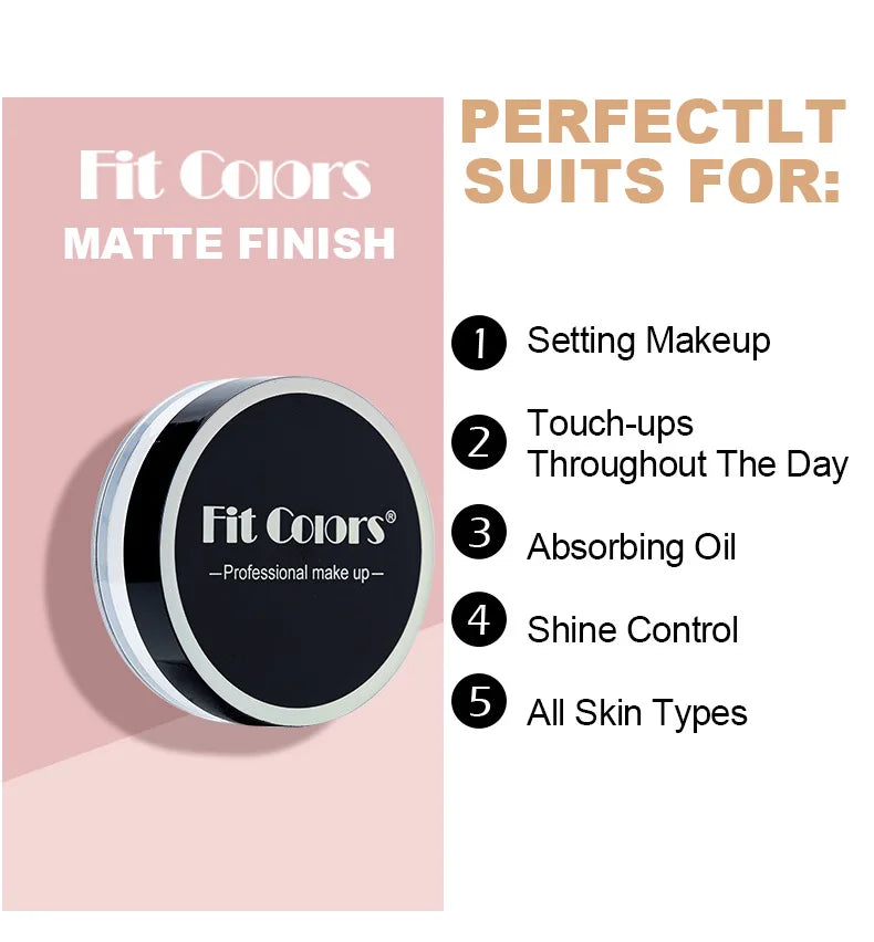 Waterproof Loose Powder Makeup Setting Powder Oil Absorbing Long Wear Finishing Powder for Flawless Smooth Skin