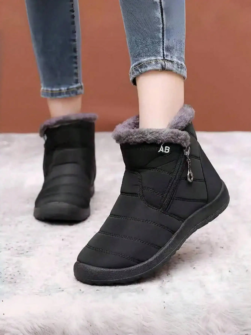 Women High‑Top Cotton Winter Boots Warm Anti‑Slip Slip‑on Loafers Soft Plush Lined Comfort Casual Outdoor Daily Women Shoes