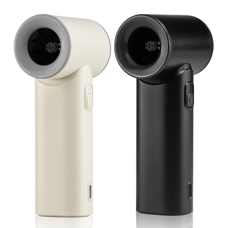 Handheld Turbo Fan Portable Strong Wind Adjustable 5 Speeds 3000mAh USB Rechargeable Personal Highspeed Fans for Travel Camping
