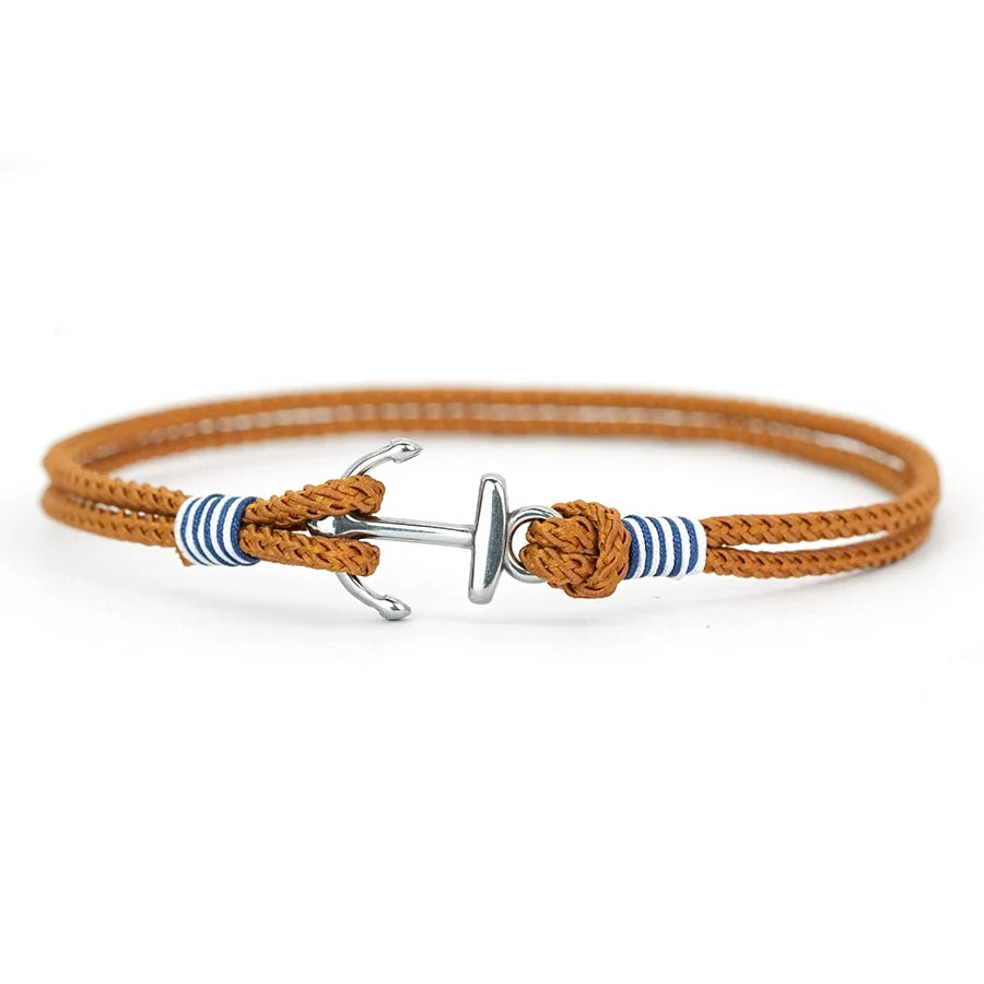 Stylish Men Anchor Bracelet Stainless Steel Selected High Quality 2mm Braided Rope That Does Not Fade Or Deform Pulseria Homme