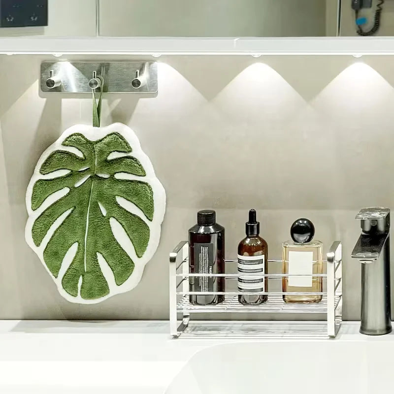 Creative Leaf-Shaped Bathroom Towel | Hangable, Absorbent Microfiber Towel for Bathroom, Dining, Kitchen