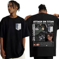 Tee Shirt Homme Graphic T-Shirts Men Tshirt for Men Ropa Hombre Vintage Washed Attack on Titan Levi Ackerman Japanese Anime