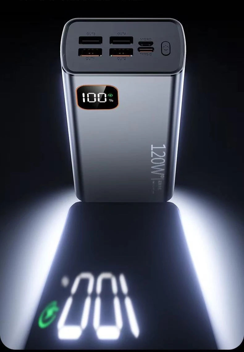 120W PD Digital Display Power Bank 30000mAh Large Capacity Portable External Battery For IPhone Android