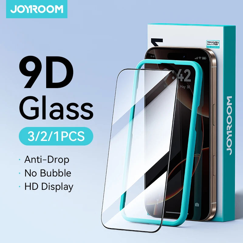 Joyroom 3/2/1PCS Vidro HD Para iPhone 18 17 16 15 Pro Max Protetor de Ecrã Proteção de Vidro de Ecrã Inteiro Para iPhone 18 17 16 15Pro