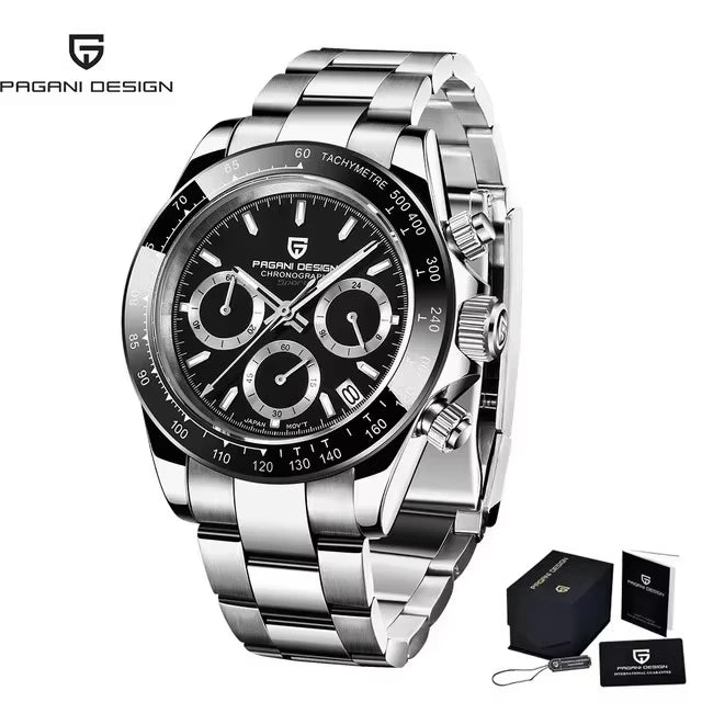 New 1644 PAGANI DESIGN 40mm Men Watch Multifunction Chronograph Sapphire Glass 100M Waterproof Quartz Watch for Men Reloj Hombre