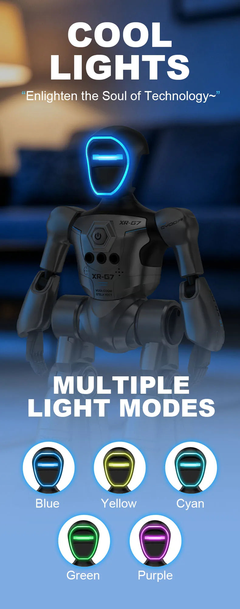 AI Smart Voice Robot Toy with Gesture Sensing & Smart Programming, Interactive Robot with Lights & Music, Perfect Gift for Kids