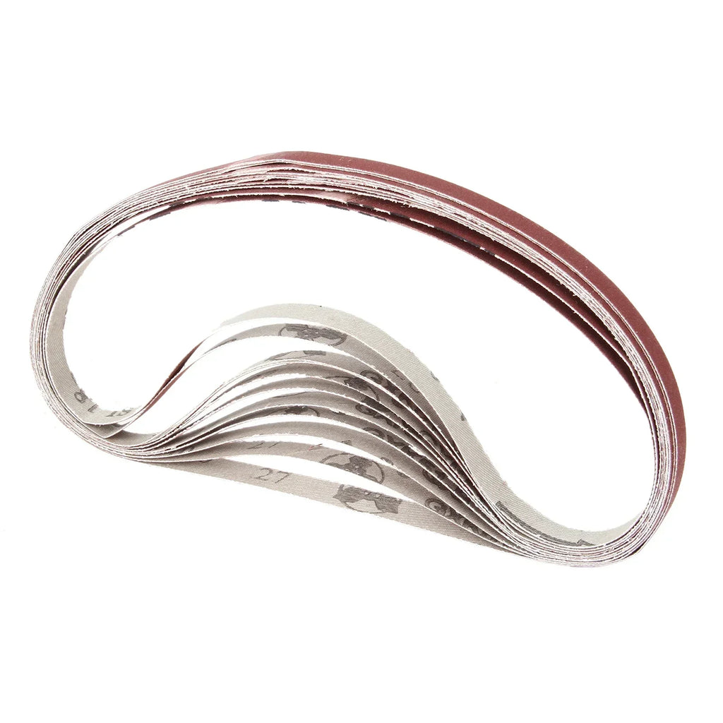 10Pcs Abrasive Sanding Belt Grit 40-600 Sander Grinder Belt for Dremel Drill Grinding Polishing Tool Accessories 9*533mm