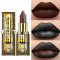 1pc Two Tone Chocolate Color Lipstick Waterproof Glitter&Matte Lip Tint Red Sexy Lips Makeup High Pigmented Lip Liner Cosmetics