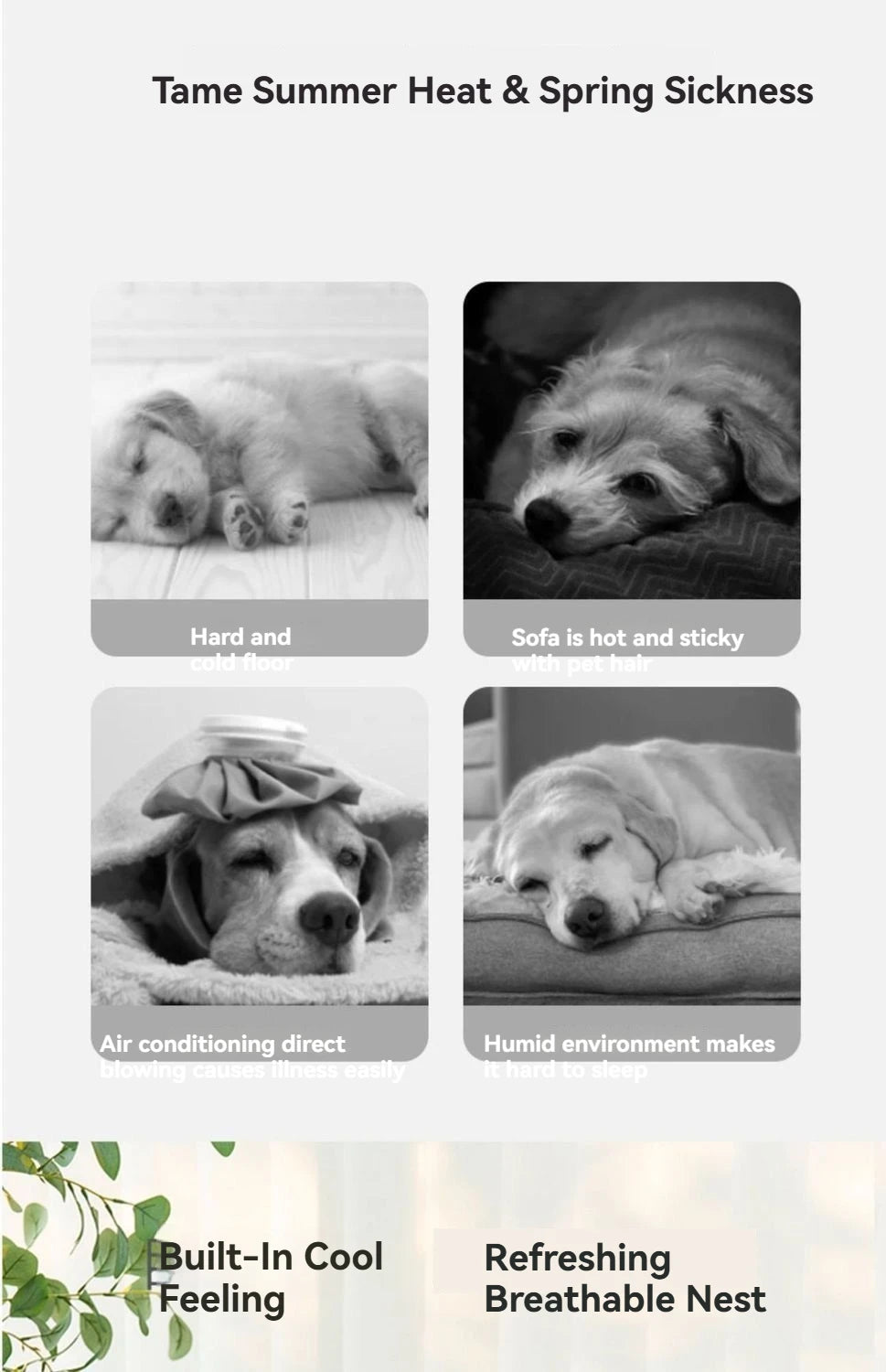 Cool Pet Mat Summer Dog Cooling Pad Breathable Non-stick Hair Waterproof Sleeping Cushion for Large Medium Small Dogs Cats