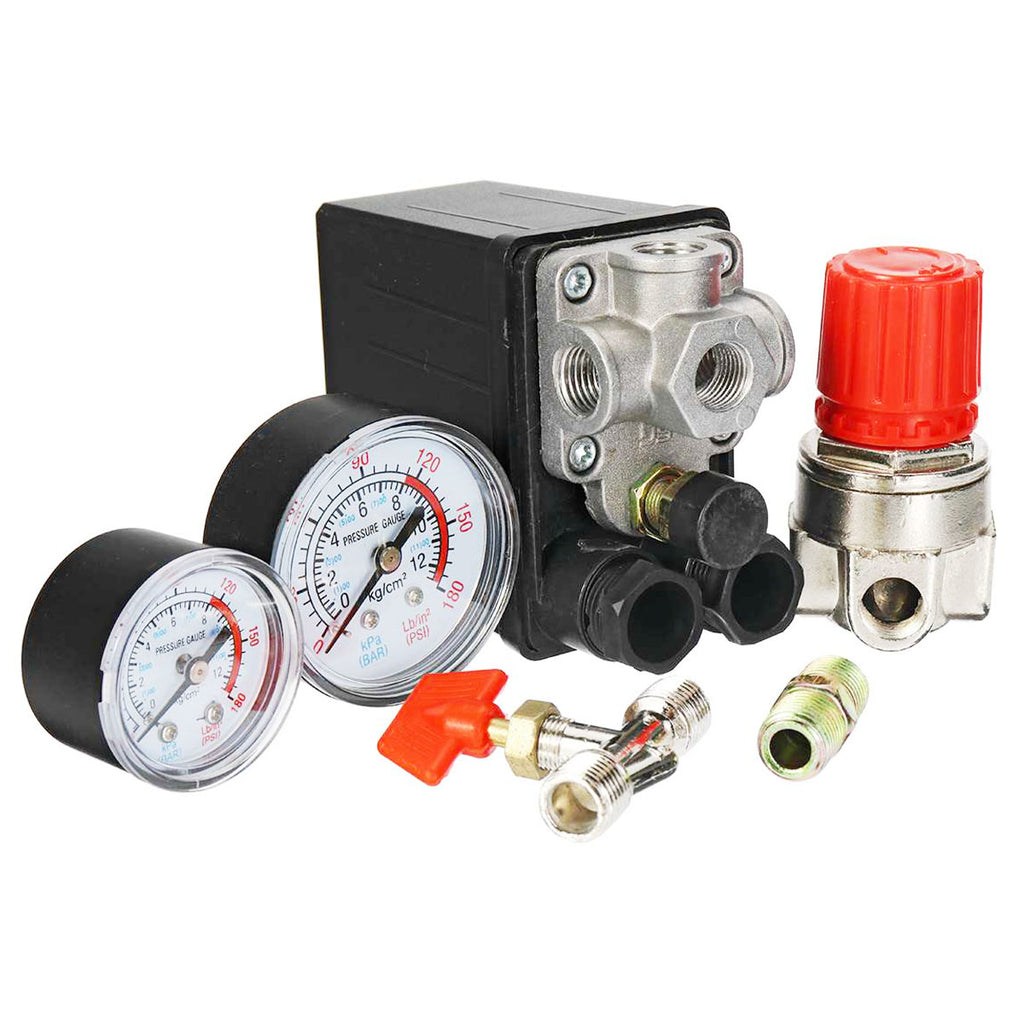 90-120PSI Air Compressor Pressure Switch Valve Control Manifold Regulator Gauges Safety Valve 1/4"BSP Air Compressor Parts