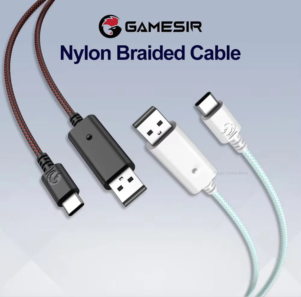 GameSir 3m Cable for G7 Pro G7 Pro 8K Nova Lite Cyclone 2 G8 Plus Gamepad Accessories USB Connector Original Nylon Braided Cable