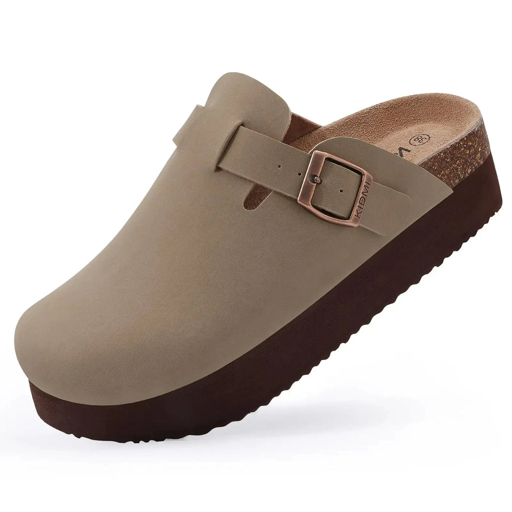 Crestar Cork Suede Mules Slippers For Women Fashion Men Clogs Shoes Classic Cork Antislip Outdoor Slippers With Arch Support