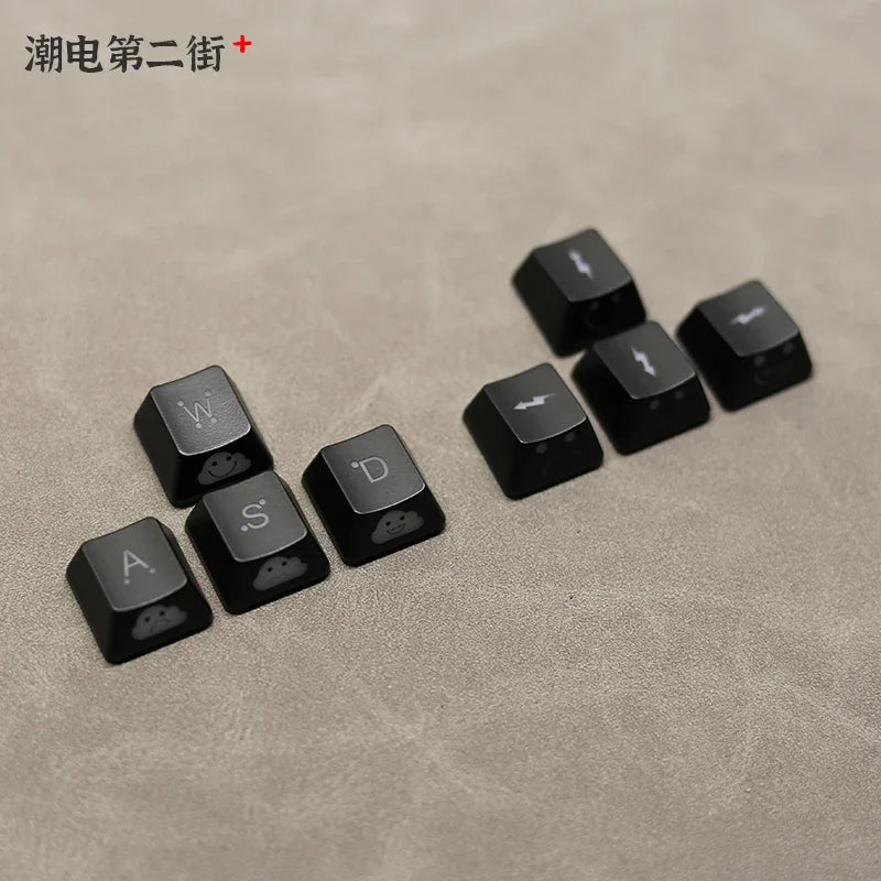 4Pcs Keycaps Lightning Baby Translucent Personalized  Mechanical Keyboard Keycaps ABS OEM Height WASD Arrow Keys Additional Keys