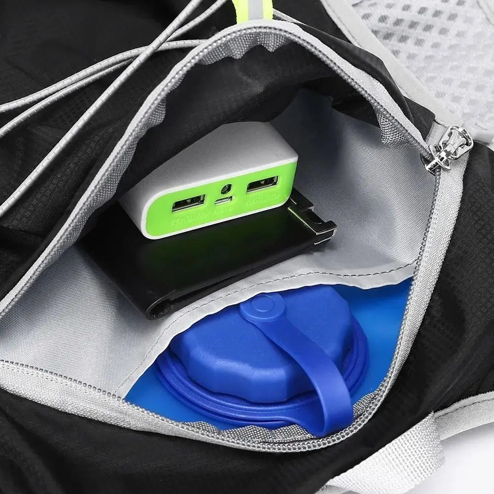 Waterproof Polyester Running Water Bottle Storage Vest Breathable With Phone Holder Marathon Hydrating Backpack Reflective