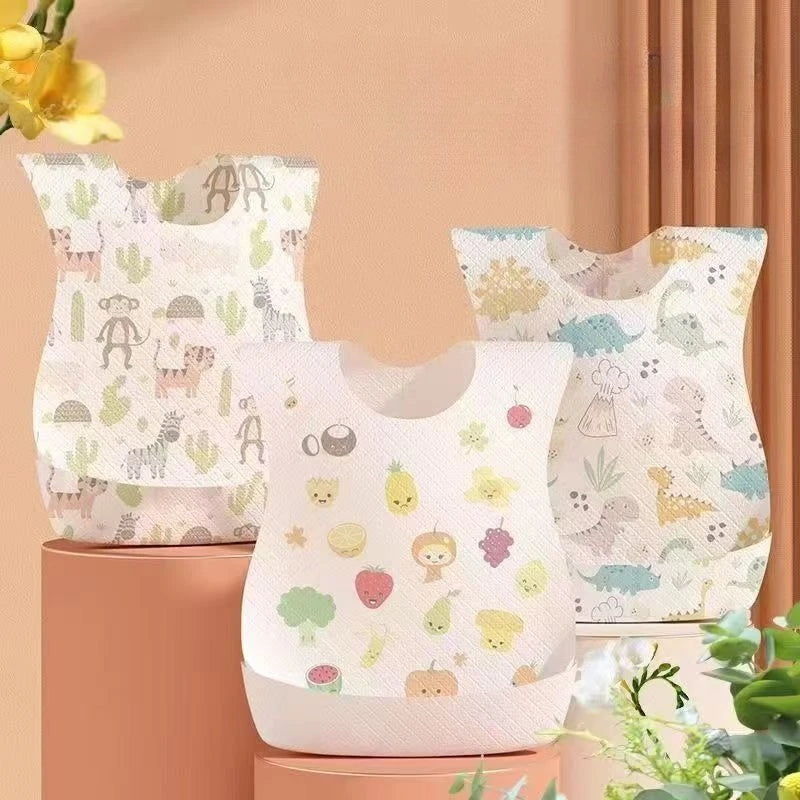 10/30/50pcs Disposable Baby Bibs Waterproof Feeding Bibs for Children Portable Burp Cloth Babies Accessories
