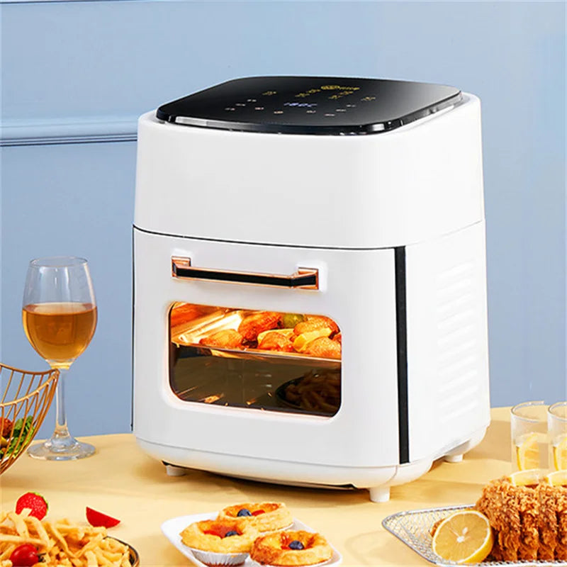 Air Fryer Household Large Capacity 15L Visual Oil-free Smart Oven  Fries Machine 220V 110V US EU 1500W Chicken Frying