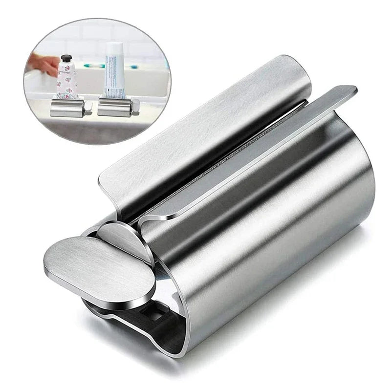 Bathroom Accessories Set Rolling Toothpaste Squeezer Tube Stainless Steel Toothpaste Dispenser Toothpaste Cosmetic Storage Rack