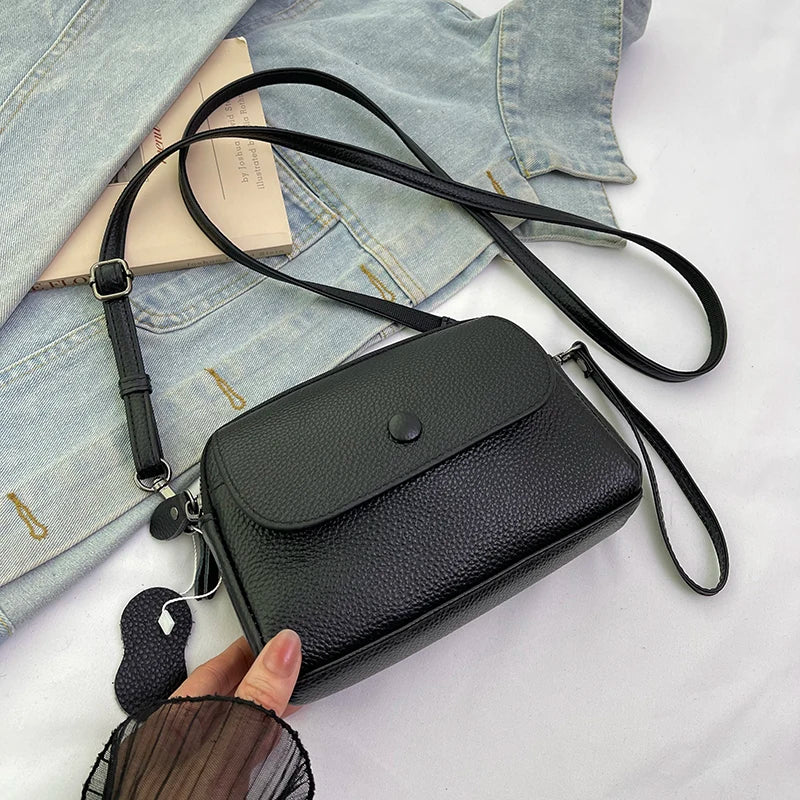 100% Genuine cowhide Women's Leather Mobile Phone Bag Crossbody Bags For Women Bag Designer Crossbody Bag Messenger Bags Sac