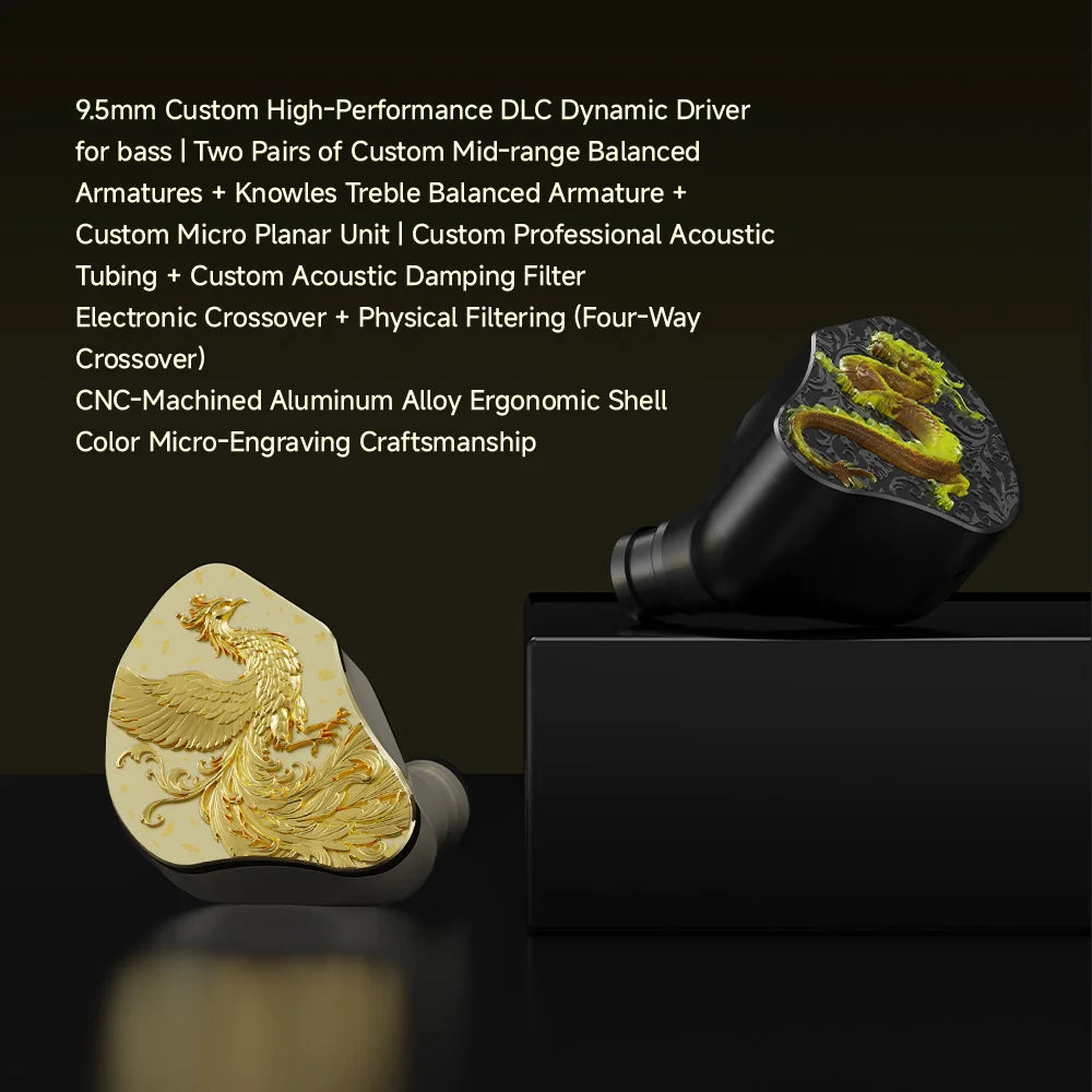CVJ MYTHERA In-Ear Earphones 1DD+4BA+1 Knowles BA+1PD Treble Balanced Armature Hybrid Driver Hifi IEM 0.78mm Replaceable Cable