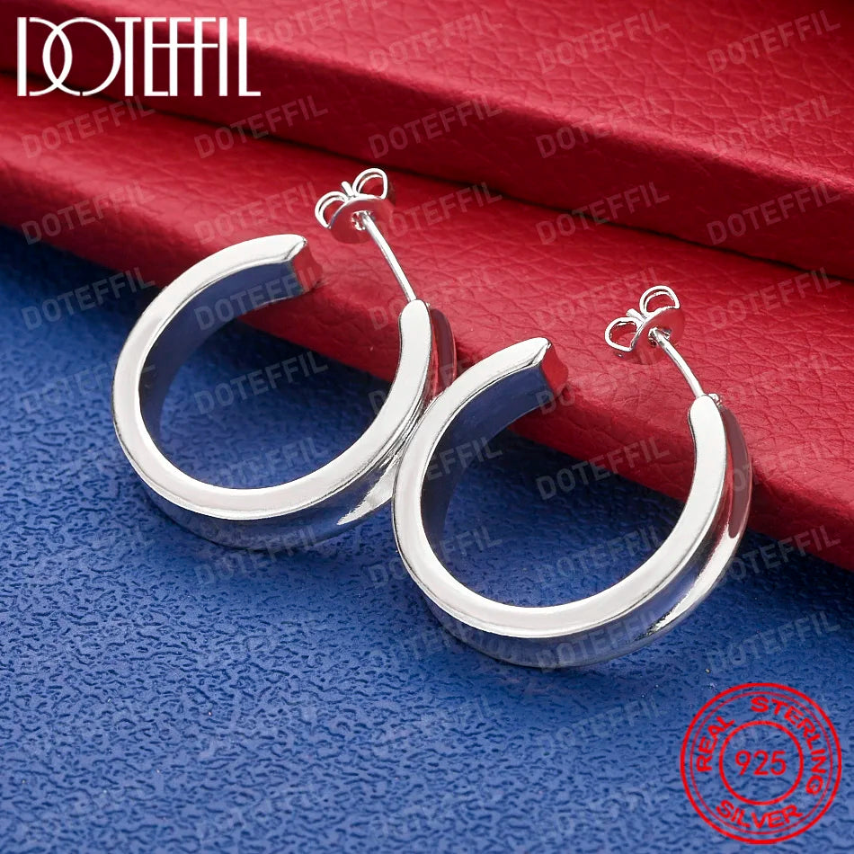925 Sterling Silver Exquisite Stud Earrings for Women Party Wedding Accessories Elegant Jewelry