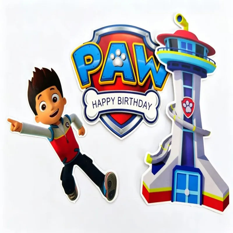 7pcs/set PAW Patrol Dog Team Cake Decoration Figurine Set Boys Patrol Leader Rick Play Toy for Birthday Parties Supplies Gifts