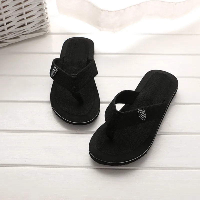 Men's Casual Flip Flops Fashion Beach Shoes Men Summer Non-Slip Flat Slides Mens Slippers Indoor House Shoes Man Male Slipper
