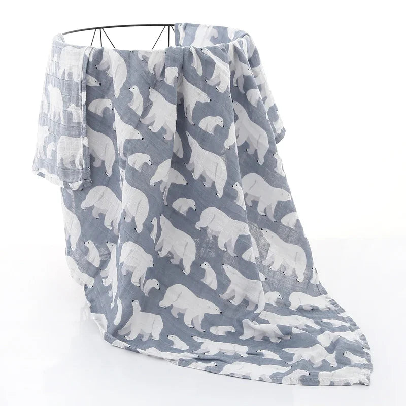 120x110cm Muslin Diaper Baby Blankets Newborn Swaddle Blanket Infant Gauze Bath Towel Baby Warp
