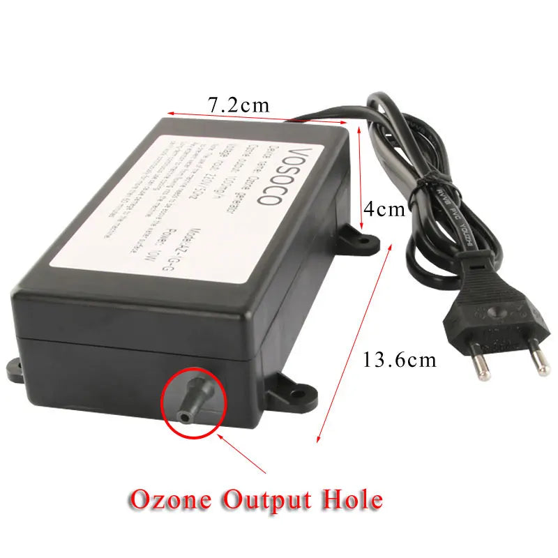 VOSOCO 1000mg Ozone Generator Ozonizer Water Air Purifier cleaner Fruit Vegetable Meat Clean Kitchen Toilet Deodorize 220V 110V