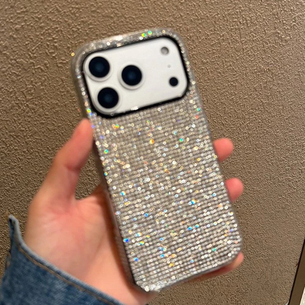 Luxury Bling Glitter Diamond Gradient Phone Case For iPhone 17 Pro Max 16 15 14 13 Pro Max Rhinestones Shockproof Bumper Cover