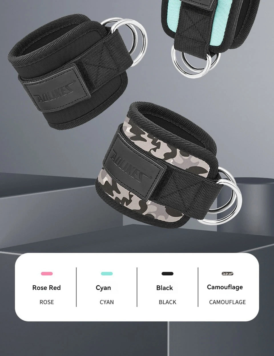 AOLIKES 1PCS Ankle Straps For Cable Machine Kickbacks, Glute Workouts, Lower Body Exercises - Adjustable Leg Straps with Padding