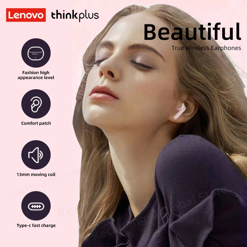 2026 Original Lenovo Earphone Wireless Bluetooth 5.3 Headphones HiFi Stereo Noise Reduction Sport Earbuds Touch Control New Gift