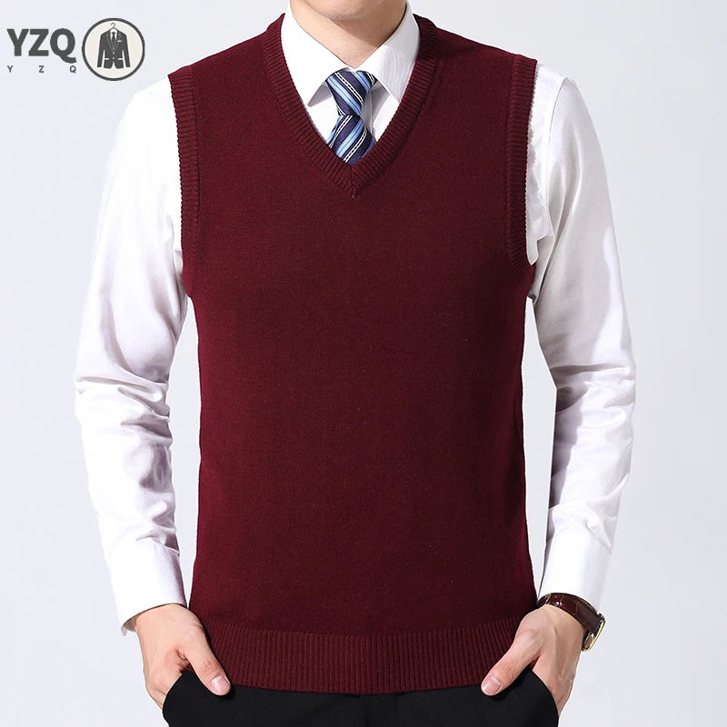 Men's Casual Sweater Vest Warm and Comfortable Vest in Autumn and Winter