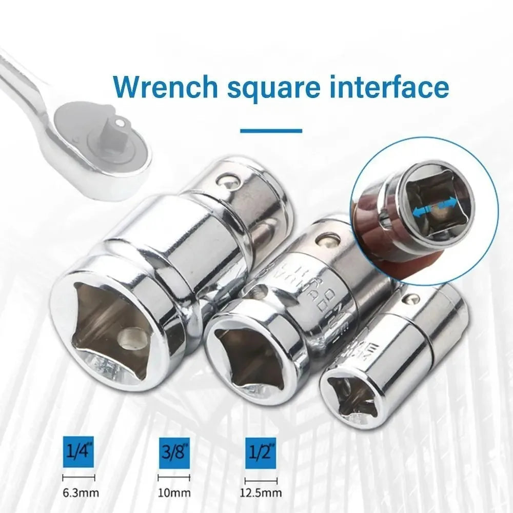 Impact Socket Adapter Converter From 1/2 To 1/4 With 3/8 Square Nut Quick Wrench Ratchet For Manual Tool Parts