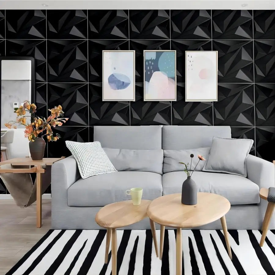 (pack of 12)Decorative 3D wall panel with diamond design, 30.48 cm x 30.48 cm