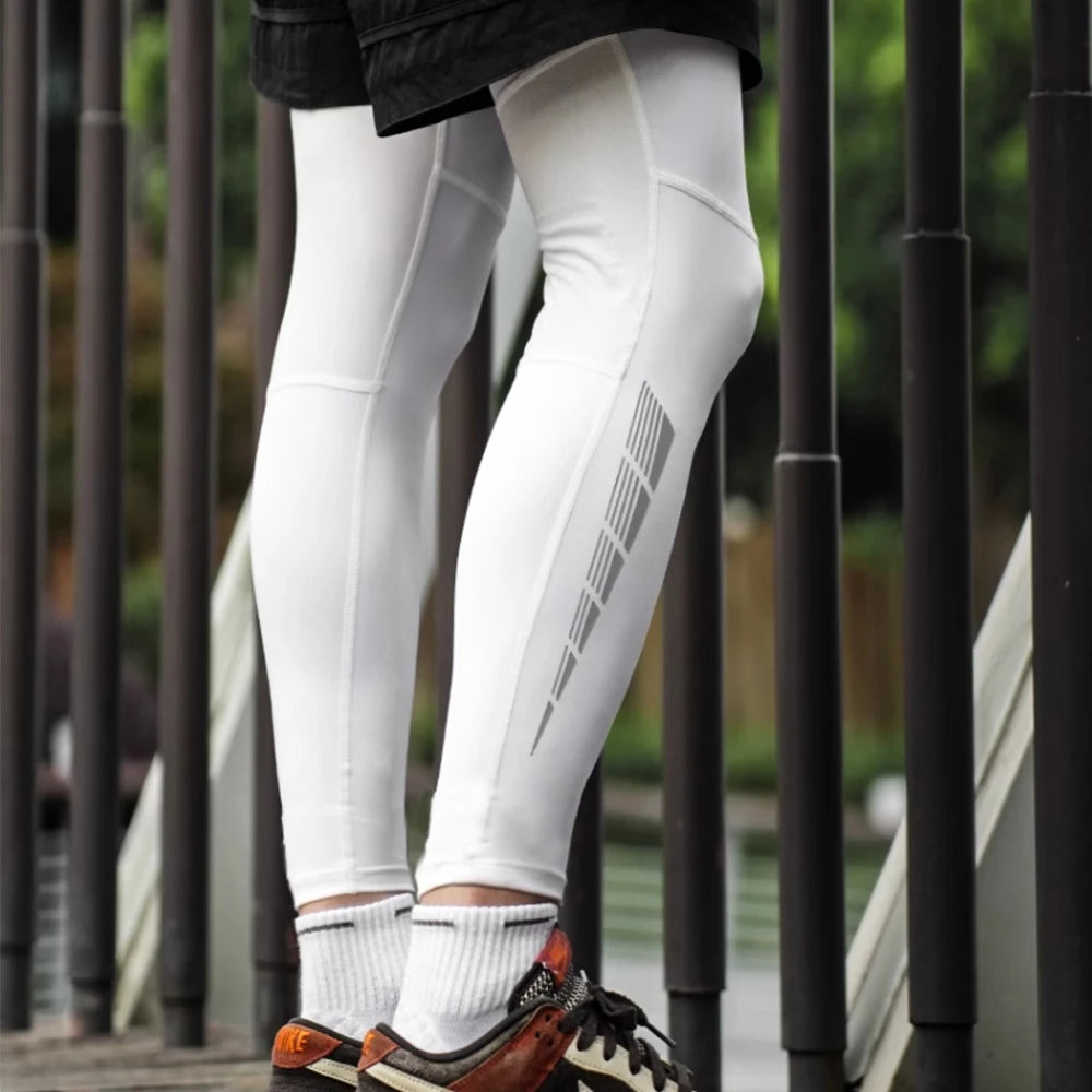 1 Pair Compression Leg Sleeves – Full Length Long Knee UV Protection Sleeves for Outdoor Sports – Cycling, Football, Basketball