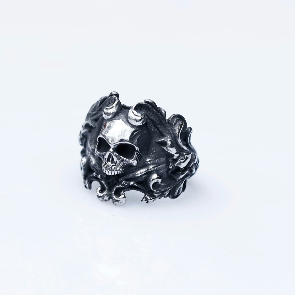 NEW Men's 316L Stainless-Steel Rings Calvarium Skull Devil Ring for Gothic Decorative Pattern Jewelry Gift Free Shipping