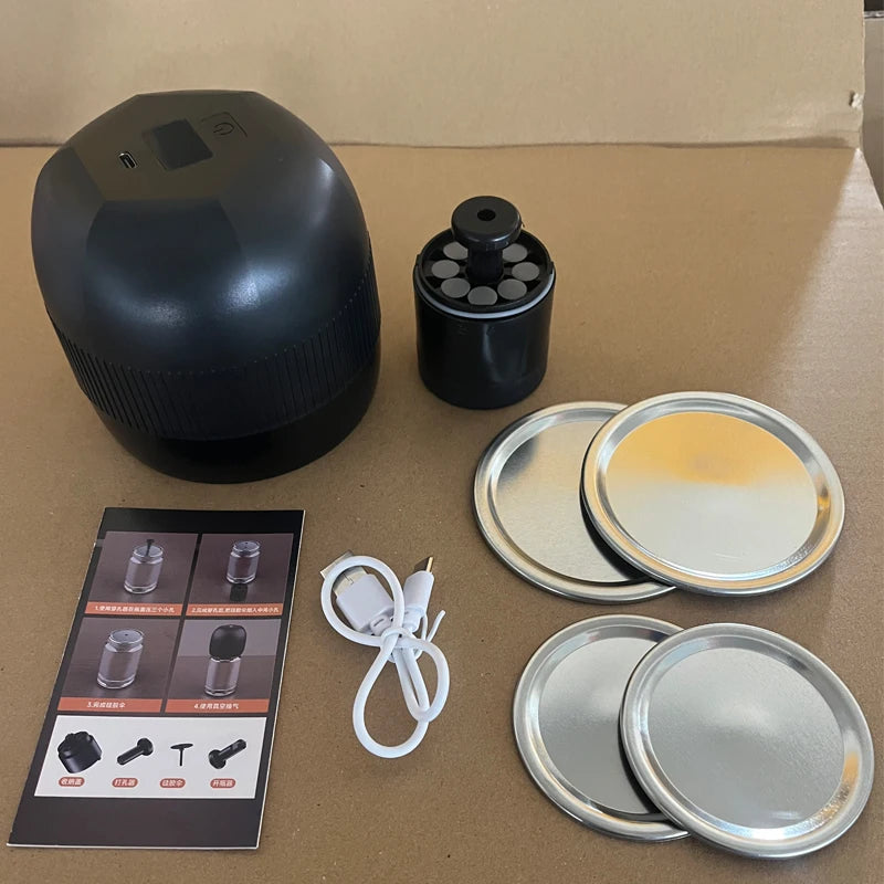 Kitchen Min Mason Jar Vacuum Sealer Kit Pump Machine Electric Automatic Jar Sealer Set for Food Preservation with Mason Jar Lids