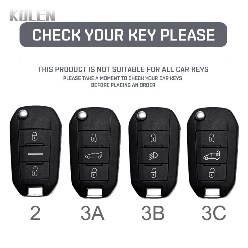 ABS Carbon Fiber Style Car Key Case Cover For Peugeot 208 308 T9 508 2008 3008 4008 For Citroen C4 For Opel Corsa Crossland X