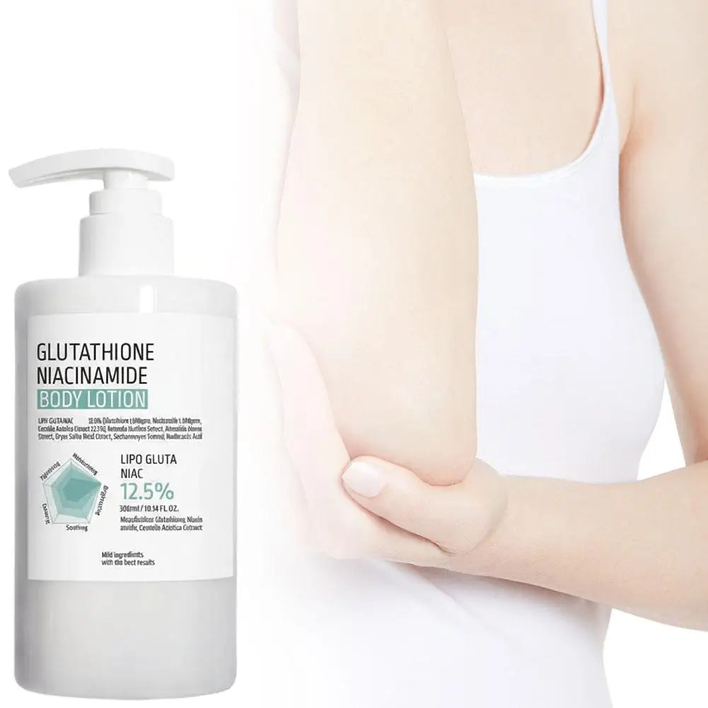 Glutathione Niacinamide Nourishing Body Lotion 300ml Deep Hydrating Gentle Cream Brightening Repair Rough Dry Body Skin Care