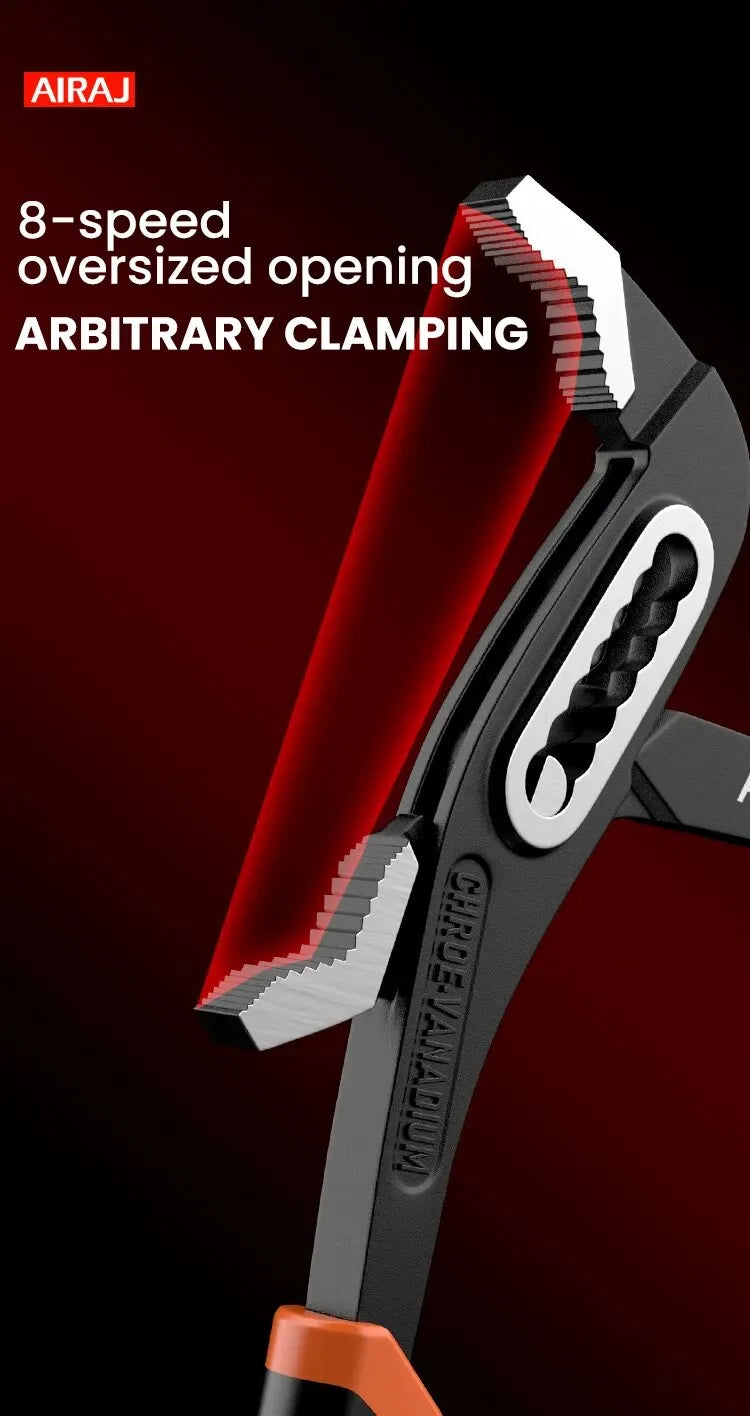 AIRAJ 8/10/12 Inch Multifunctional Adhesive Pump Pliers, Quick Release Water Pipe Pliers, Industrial Grade Electrician Tool