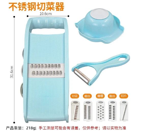 7 in 1 Household Vegetable Cutting Potato Slicer Shredder Multifunctional Fruit Julienne Slicer Grater with Handle Kitchen