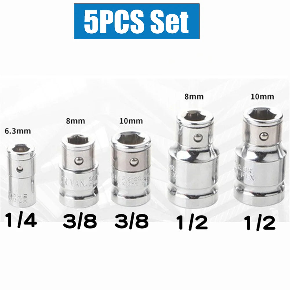 Impact Socket Adapter Converter From 1/2 To 1/4 With 3/8 Square Nut Quick Wrench Ratchet For Manual Tool Parts