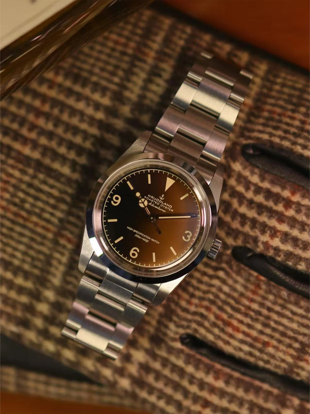 Hruodland 2025 36mm Classic Automatic Men Dress Watches PT5000 Mechanical Stainless Steel Bracelet Black Sport Wristwatch Male