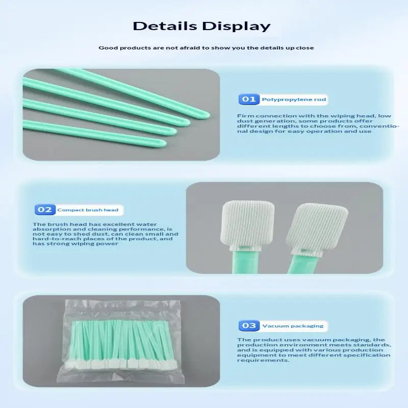 100PCS Cleaning Tool Dust-free Cloth Swabs Cotton Swabs Inkjet Head Wipes And Screen Cleaning Sticks For Printers